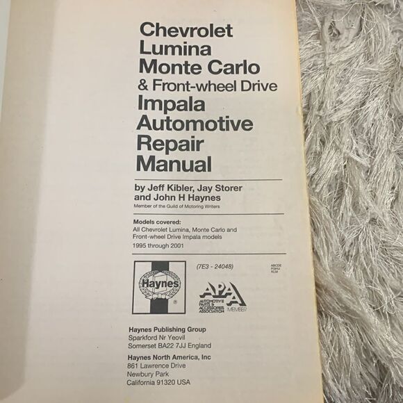 Haynes Repair Manual Chevrolet Lumina, Monte Carlo & Impala FWD 1995-2001 - Picture 10 of 14